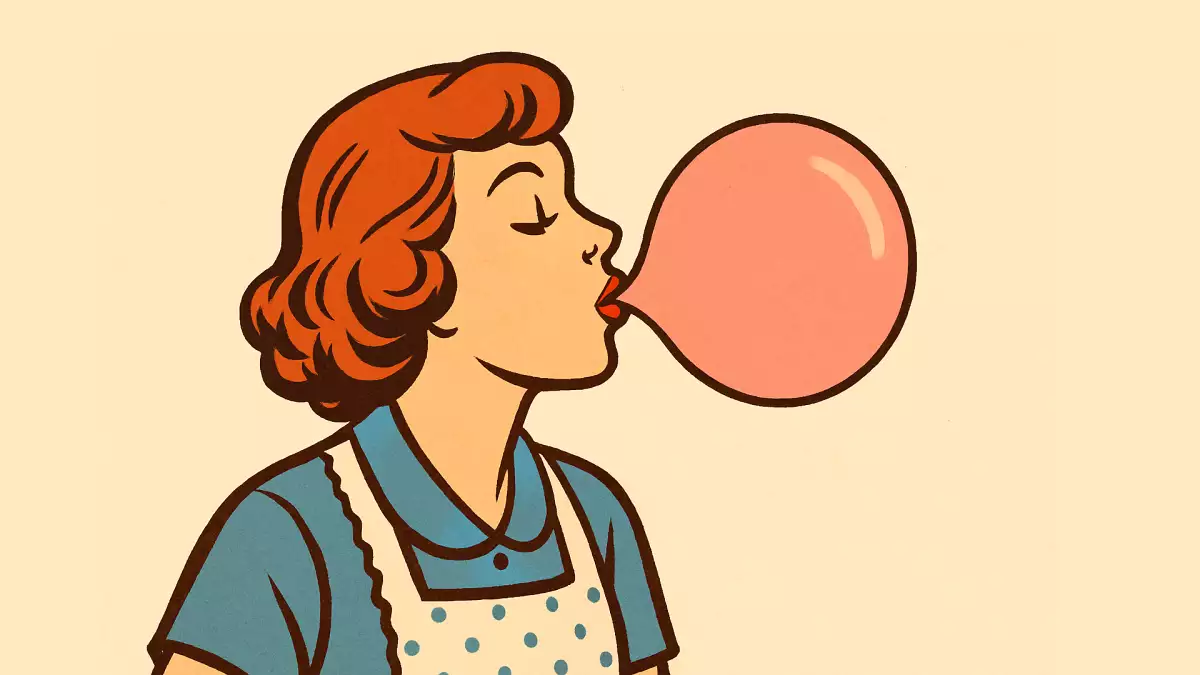 Ne pogoltnite žvečilnega gumija, saj se vam prilepi na želodec.