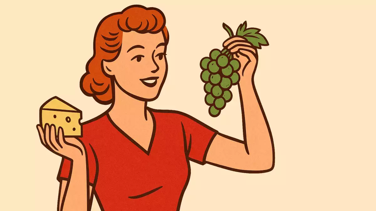 Grozdje s sirom ima okus po poljubu