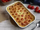 Recept Slani clafoutis s češnjevim paradižnikom in tuno