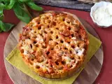 Recept Pečen timballo iz rigatoni s klobaso, bešamelom in mozzarello