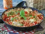 Recept Enolončnica s piščancem, riž z paradižnikom in papriko