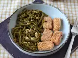 Recept Hrustljavi tofu nuggeti in zelena fižol po tajski recepturi, pripravljeni v zračni fritezi