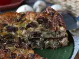 Recept Kiš brez testa z gobami, slanino in zrnatim sirom