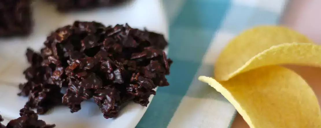 Čokolada pringles v peščenih vrtnicah