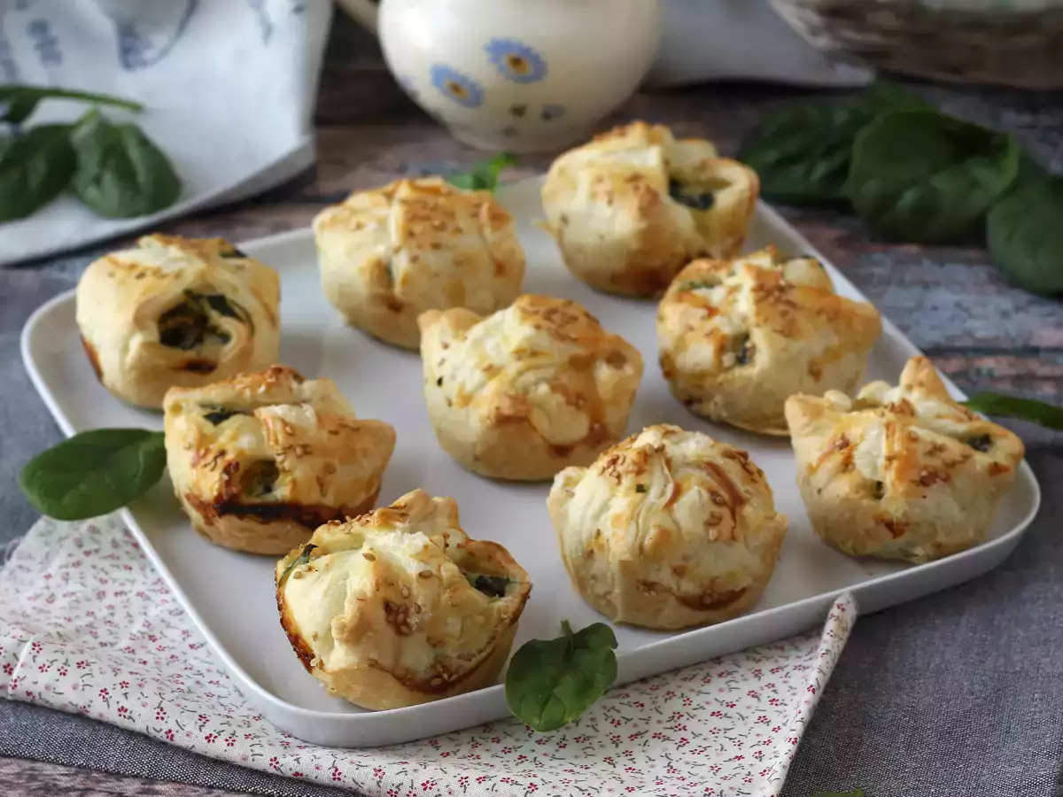 Recept Mini pecivo s špinačo in kozjim sirom