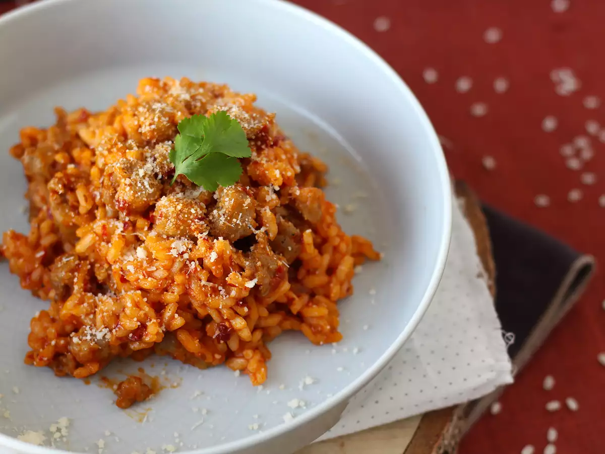 Recept Rižota z ndujo in klobaso – prva jed intenzivnega okusa