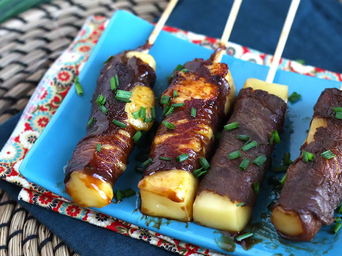 Recept Yakitori goveji kebab s sirom