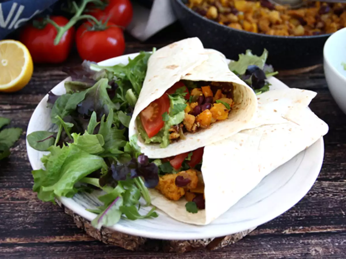 Recept Vegetarijanske fajite s teksturiranimi sojinimi beljakovinami