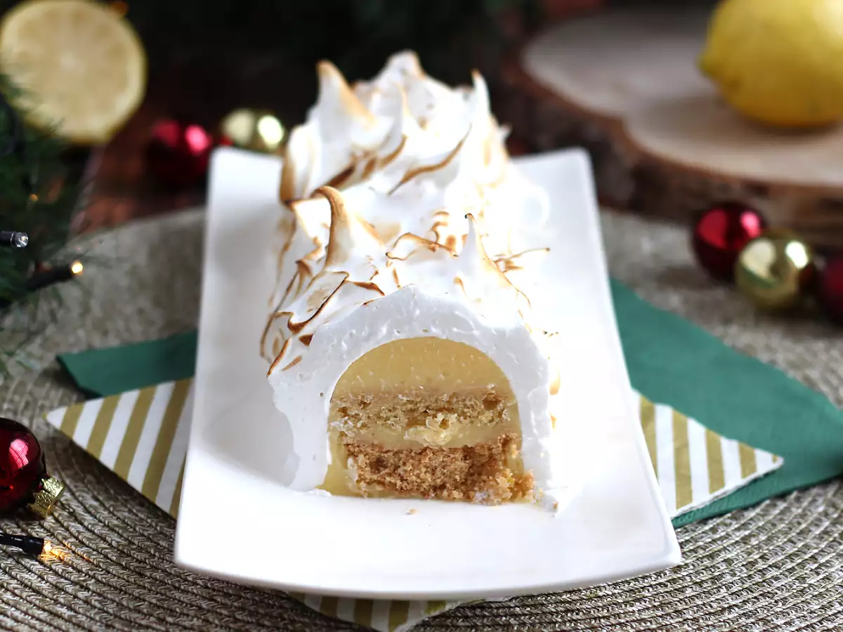 Recept Božično deblo z okusom limonine pite z meringo