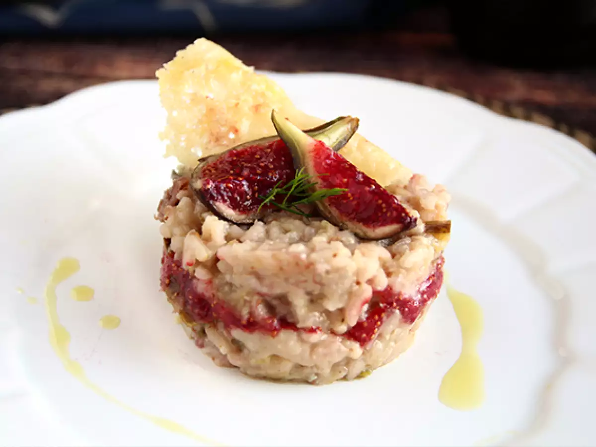 Recept Rižota s figami, gorgonzolo in pršutom