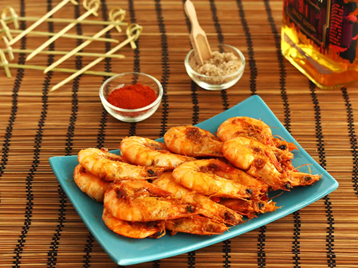 Recept Flambirane kozice v viskiju, podroben recept