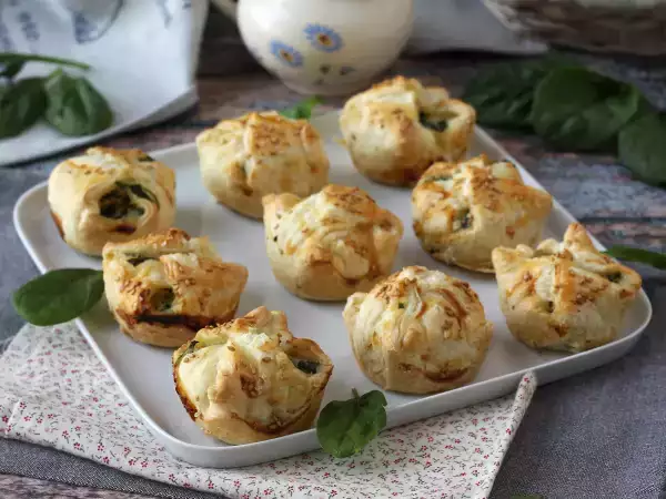Recept Mini pecivo s špinačo in kozjim sirom