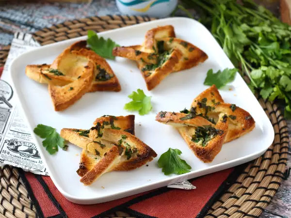 Recept Česnov kruh po zvezdicah s kruhom za sendviče