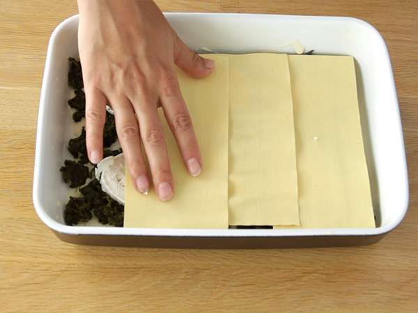 Lazanja s špinačo in kozjim sirom - Priprava korak 3