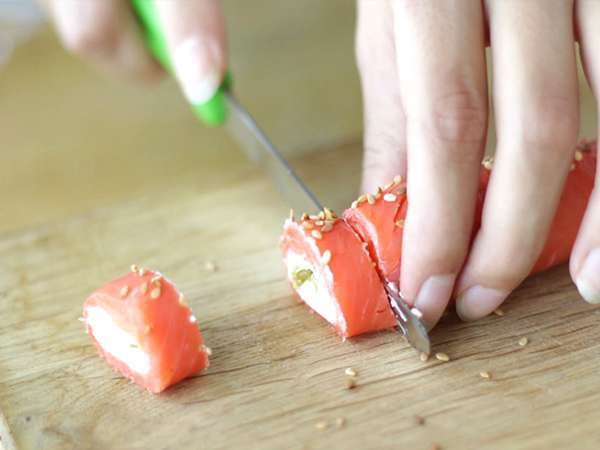 Lososovi zvitki s kozjim sirom in šparglji - Priprava korak 4