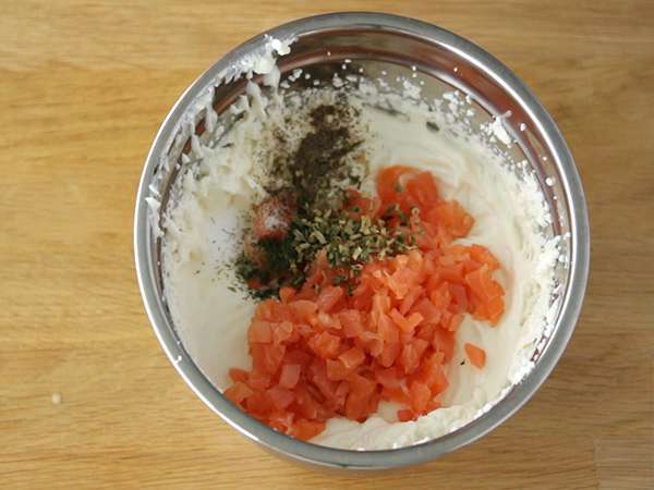 Soleni lososovi cheesecakes - Priprava korak 3