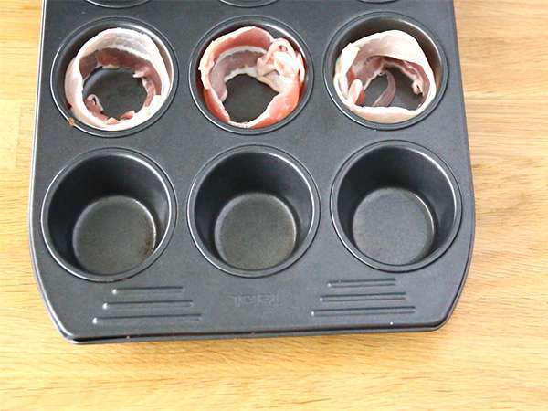 Mafini s slanino - Priprava korak 1