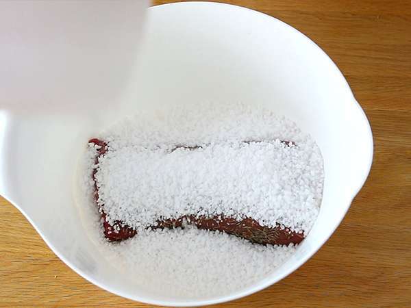 Bündnerfleisch ali surovo goveje meso - Priprava korak 2