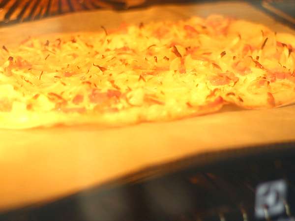 Flammekueche, alzaški flambirani kolač - Priprava korak 5