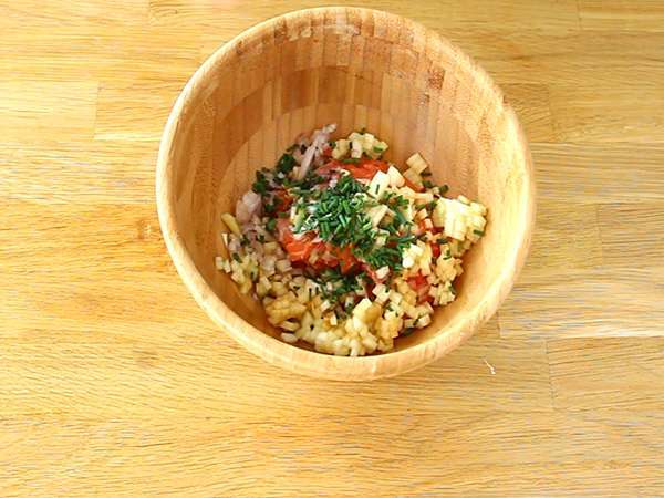 Tartare iz svežega lososa in zelenega jabolka - Priprava korak 2