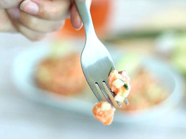 Tartare iz svežega lososa in zelenega jabolka - Priprava korak 5