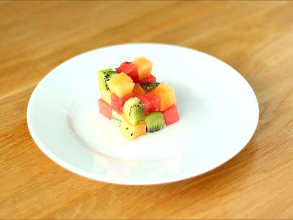 Sadna Rubikova kocka, oblikovalska sadna solata - Priprava korak 3