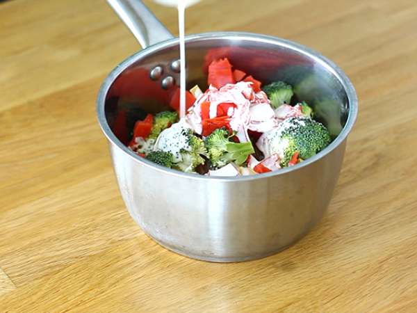 Testenine iz enega lonca - Tagliatelle z lososom in brokolijem - Priprava korak 2