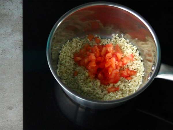 Rižota iz pokrovač z žafranom - Priprava korak 1