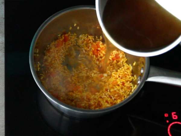 Rižota iz pokrovač z žafranom - Priprava korak 2