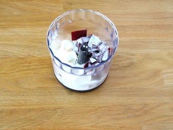 Verrines s peno rdeče pese in rakete - Priprava korak 3