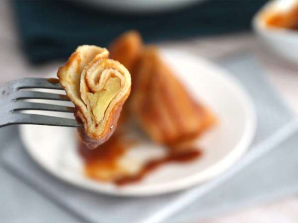 Palačinke Samoussas s karameliziranimi jabolki - Priprava korak 8