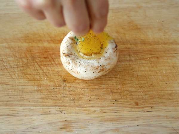 Gobe s prepeličjimi jajci - Priprava korak 3