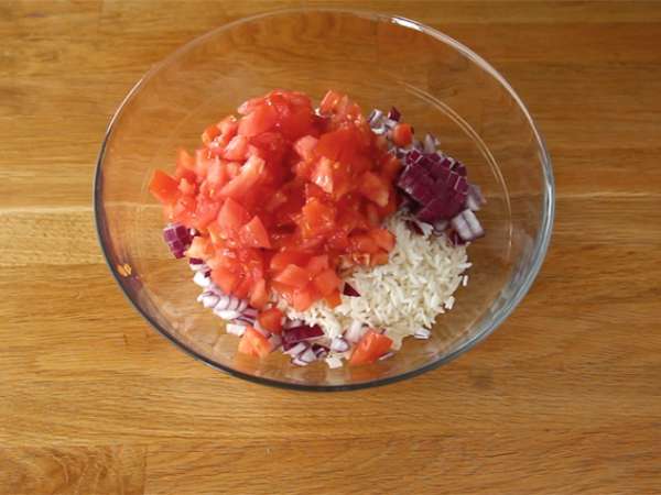 Mešana riževa solata (hitro in enostavno) - Priprava korak 1