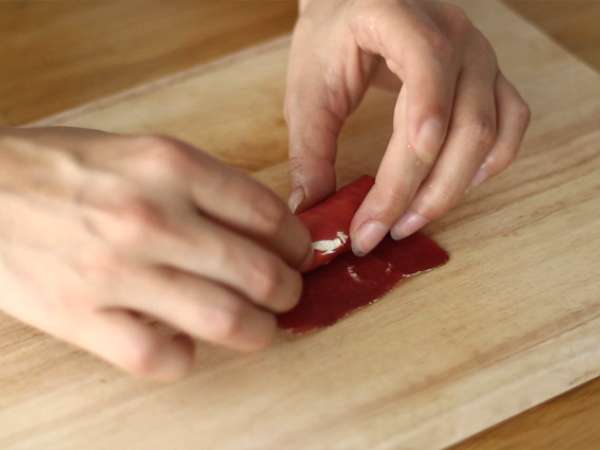 Zvitki Bündnerfleisch s Chavrouxom - Priprava korak 3