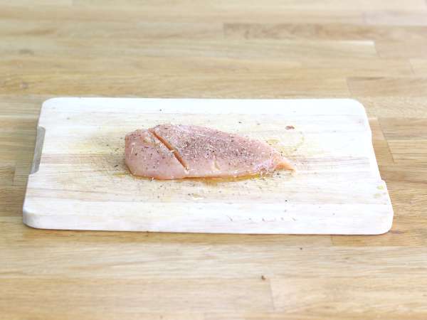 V pečici pečen sladki krompir (s piščancem) - Priprava korak 3