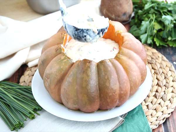 Buča s kozicami - brazilsko Camarão na moranga - Priprava korak 11