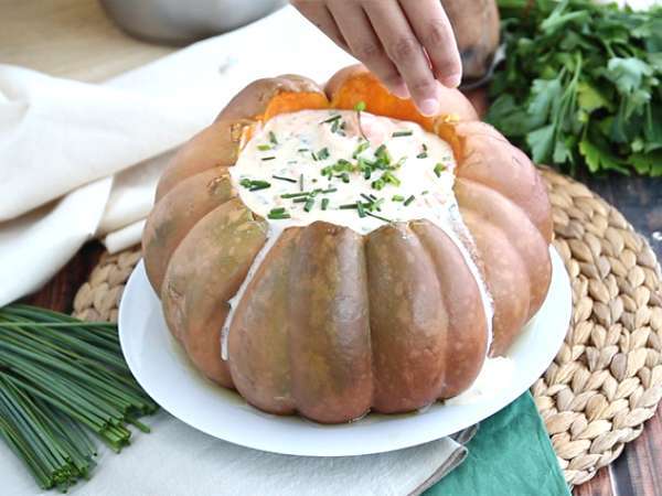 Buča s kozicami - brazilsko Camarão na moranga - Priprava korak 12