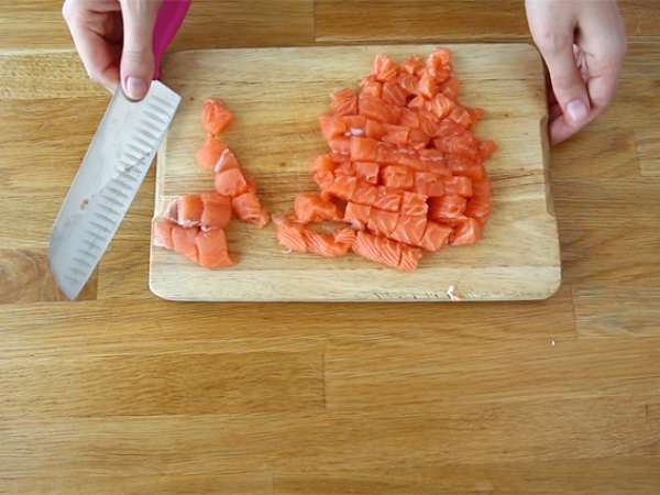 Losos, mariniran v limoni - Priprava korak 1