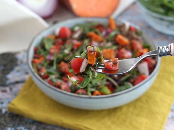 Solata iz leče in sladkega krompirja - Priprava korak 4