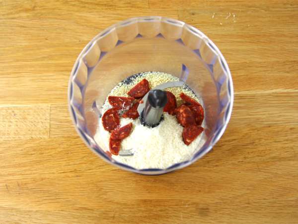 Trska v skorjici iz choriza - Priprava korak 1