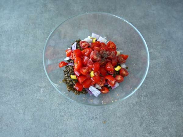 Solata iz leče s skuto - Priprava korak 2