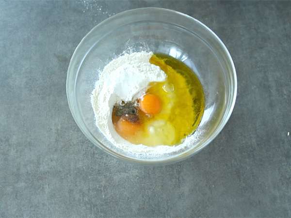 Kolački iz bučk in kozjega sira - Priprava korak 1