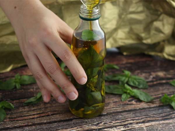 Domače bazilikino olje - Priprava korak 1