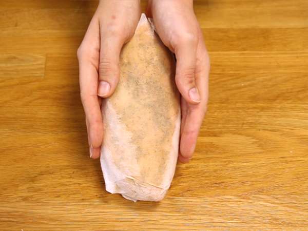 Foie gras, kuhan v soli - Priprava korak 2