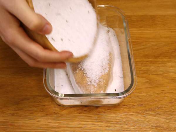 Foie gras, kuhan v soli - Priprava korak 3