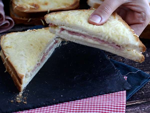 Gourmet croque-monsieur z bešamelno omako - Priprava korak 5