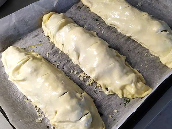 Oslič v listnatem testu s špinačo - Priprava korak 5