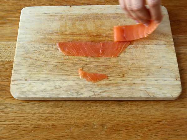 Zvitki iz bučk in dimljenega lososa - Priprava korak 2
