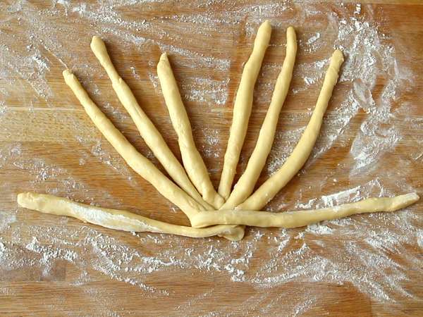 8 pramenov pletenih bucik - Priprava korak 7