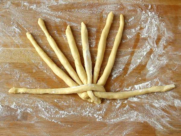 8 pramenov pletenih bucik - Priprava korak 8